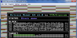 Bitcoin Miner C64 v1.0