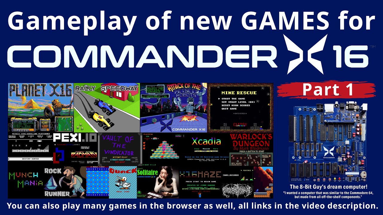 Explore the Growing Games Library for the Commander X16